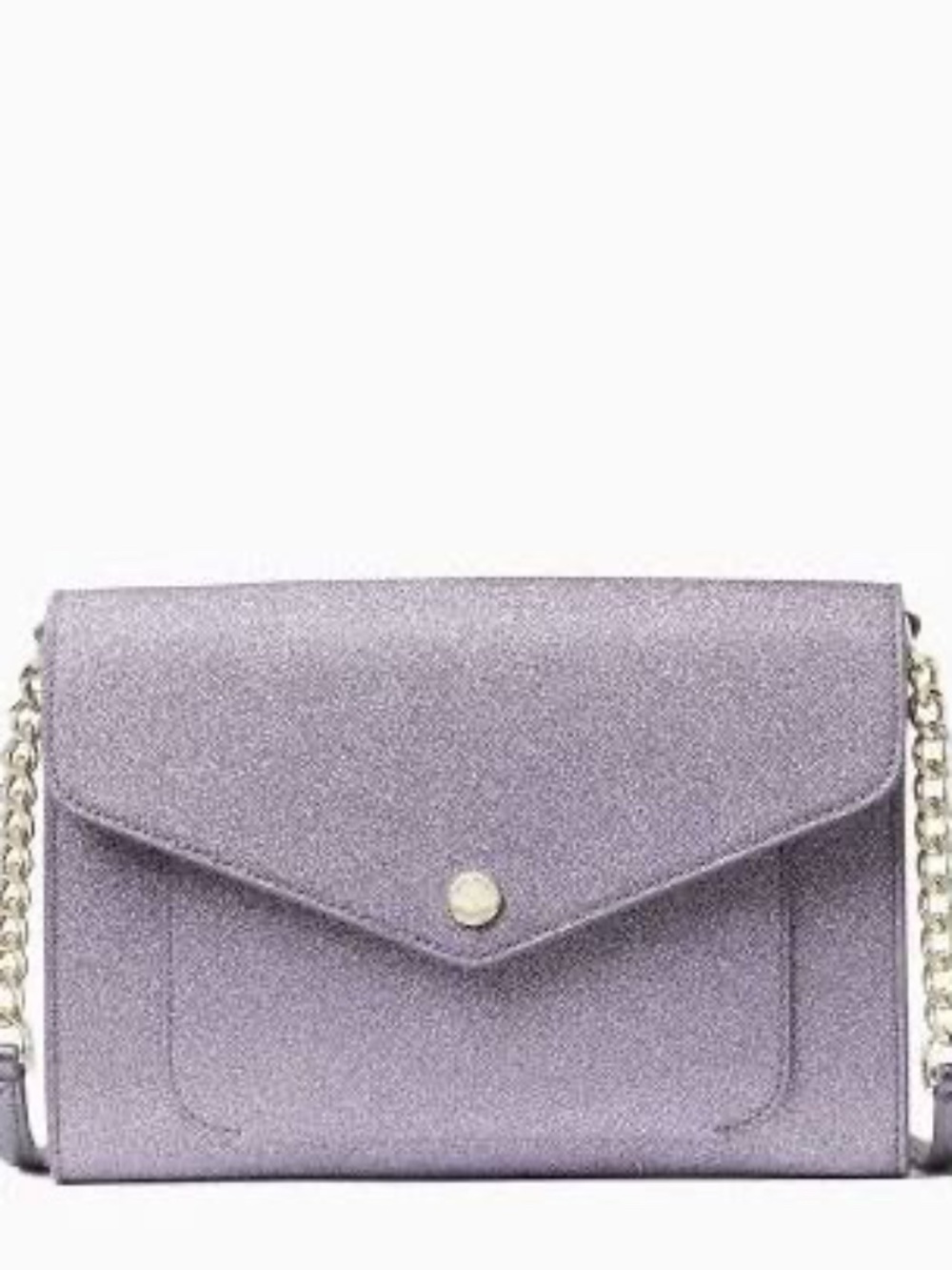 Kate Spade New York Tinsel Glitter Flap Crossbody Lilac Frost Purse
